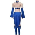 thumbnail image 4 of Women Kitana Blue Warrior Style Jumpsuit Body Suit Uniform with Belt and Arm Guards, 4 of 7