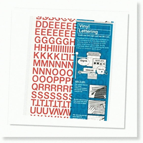 Red Vinyl Letters and Numbers - Self-Adhesive, 1/2" High - Pack of 201 (01012)