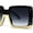 Black Smoke, variant on Womens Bottom Half Rim Trim Shield Mod Rectangle Fashion Sunglasses Black Smoke