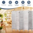 thumbnail image 3 of 6 Panel Room Divider Furniture Classic Venetian Wooden Slat Home 67 in. Tall For Daily Life, 3 of 12