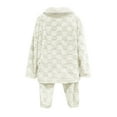 thumbnail image 5 of split short pajama set bundle for women 3 piece sleepwear collection Women's Autumn And Winter Flannel Pajamas Pajama Suit Cardigan, 5 of 6