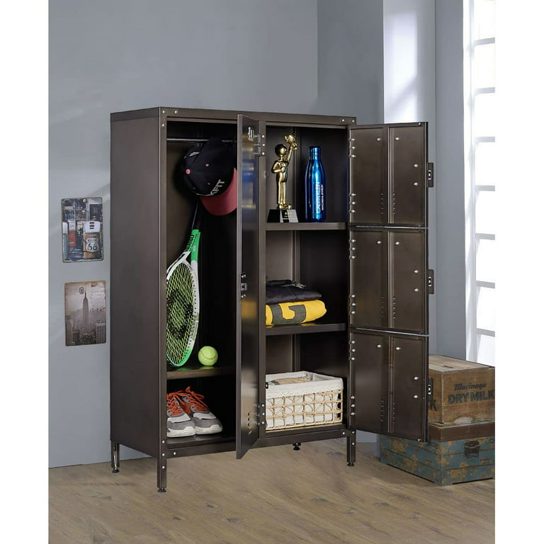 Industrial Style Cabinet Hanging Storage 4 Tier Drawers Metal Wall
