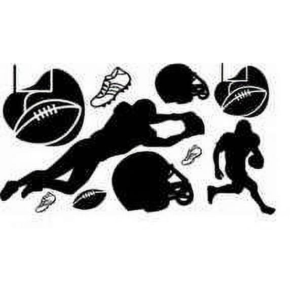 Custom Wall Decal Football Pack Kids Boys Bed Room - Home Decor Sticker Vinyl Wall Size 15x20 inches