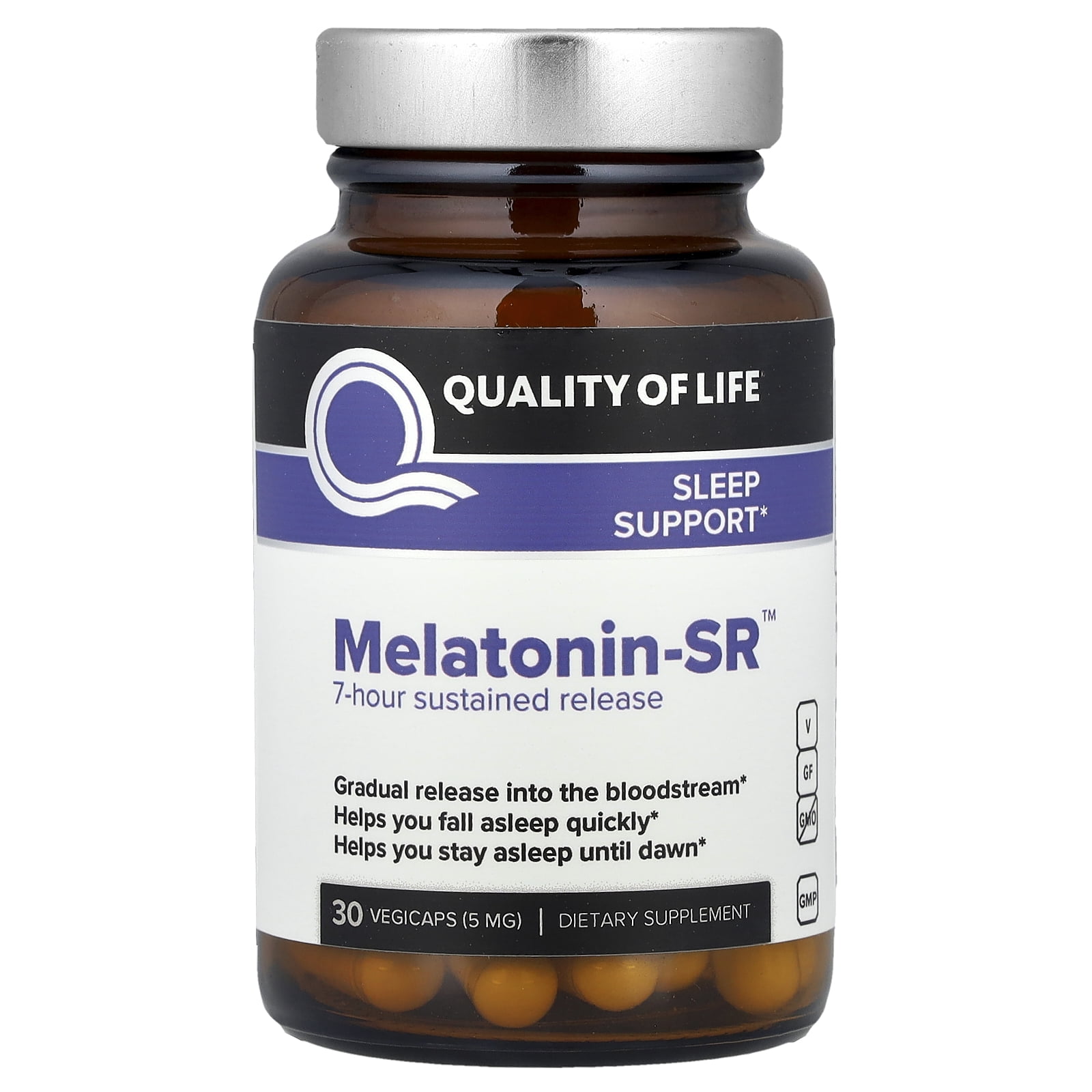 Quality of Life Melatonin-SR™, 5 mg, 30 Vegicaps