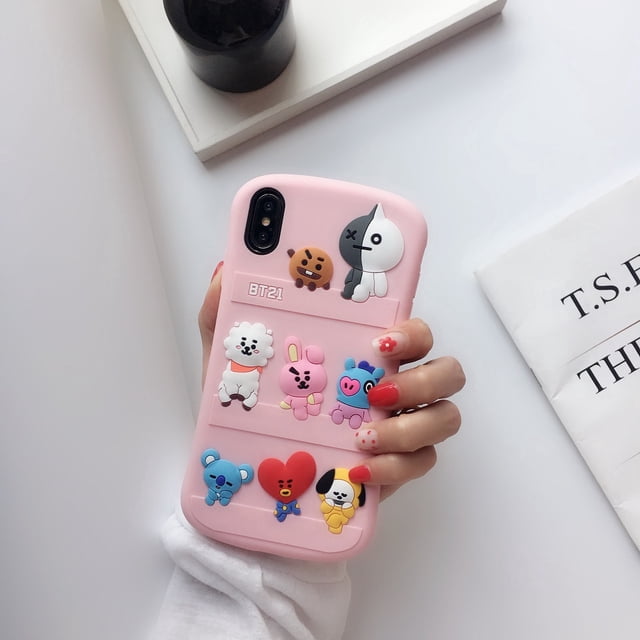 Kpop BTS BT21 Funda De Teléfono Proteger Cubierta Trasera Suave De Dibujos Animados V JIMIN JIN SUGA J-HOPE JUNG KOOK Rap Monster Regalos a