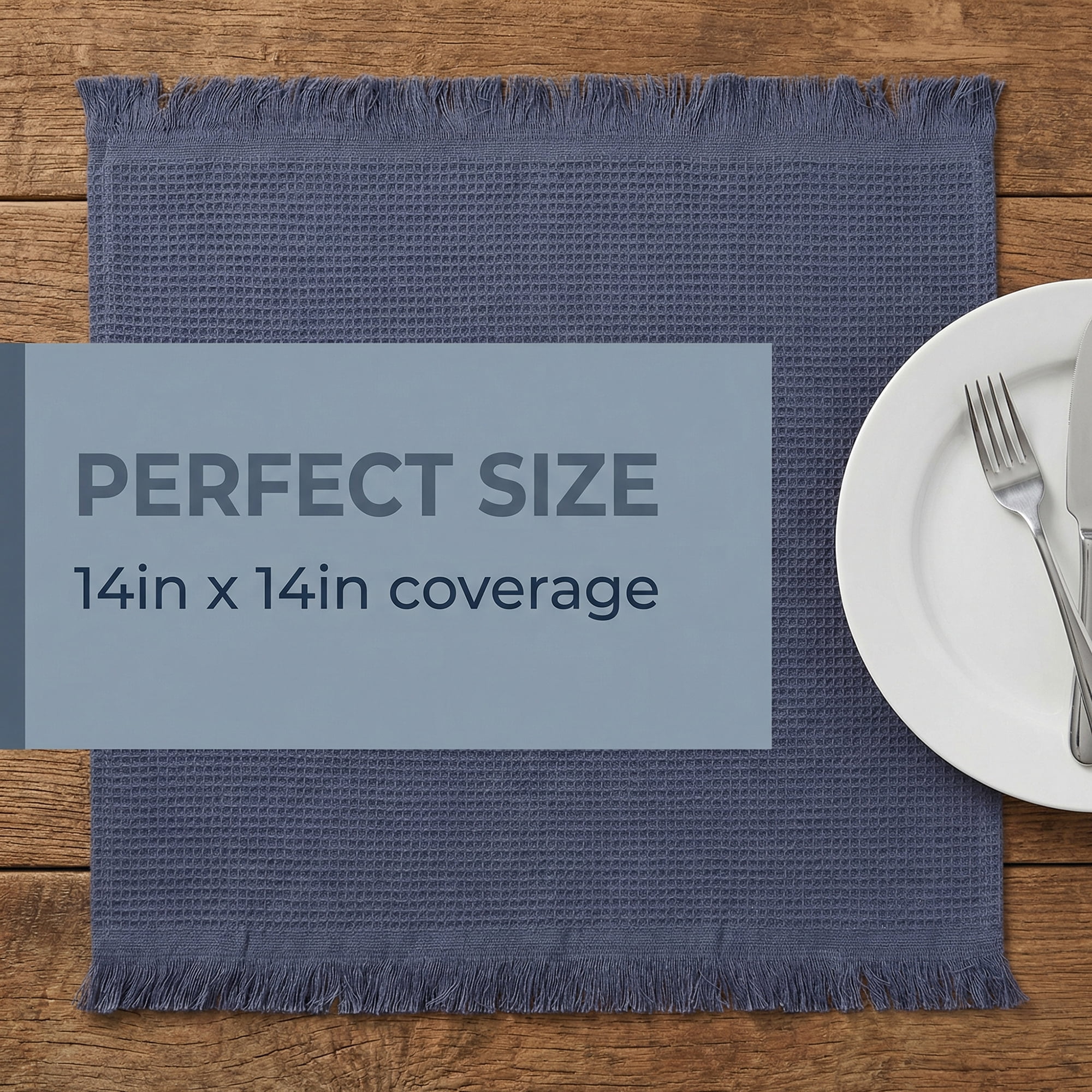 Unique Bargains 100% Cotton Waffle Weave Cleaning Cloths Dark Grey 14" x 14"
