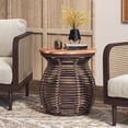 thumbnail image 4 of New Pacific Direct Quito Rattan Side/ End Table w/ Wood Top in Paloma Brown, 4 of 7