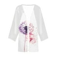 thumbnail image 5 of XIAfhje Womens Summer Cardigans Lightweight 3/4 Sleeve Floral Print Kimono Cardigan Loose Casual Beach Cover Up Blouse Tops, 5 of 5