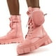 thumbnail image 2 of Pink42Botas de plataforma elegantes con bolsillo pequeño Botas de cabeza redonda con cordones para mujer para el otoño, 2 of 5