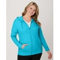 thumbnail image 6 of Women's Hanes® Slub Jersey Full Zip Hooded Sweatshirt Color: Process Blue Size: X LARGE, 6 of 6