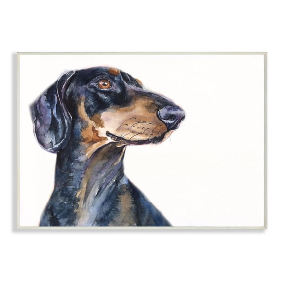 Stupell Industries Dachshund Dog Pet Animal Watercolor Painting Wall Plaque Art by George Dyachenko