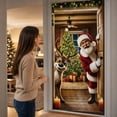 thumbnail image 6 of Christmas Santa Reindeer Door Cover Peeking Design Hanging Decoration For Front Door Porch Holiday Party Home Decor, 6 of 7
