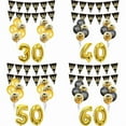 thumbnail image 2 of Birthday Hanging Banner Flags Number Balloons for Adult 30 Years Anniversary Supplies 30th 40th 50th 60th birthday decorations, 2 of 10