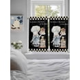 thumbnail image 4 of Chef Gnomes Kitchen Curtains 54 Inches length, Rustic Black White Paid Dessert Cake Cook Window Treatment Curtain Drapes, Decorative Window Curtains for Bedroom Cafe, 52"x54", 2 Panels, 4 of 7