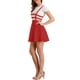 thumbnail image 4 of Falda de tirantes Kawaii de cintura alta con pliegues para mujeres INSPIRE CHIC, talla 2XL, color rojo, 4 of 7