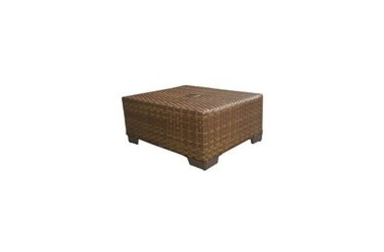 Outdoor Coffee Table With Umbrella Hole, Rectangular Outdoor Coffee Table With Umbrella Hole