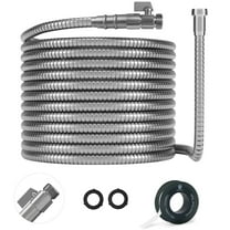 Morvat 1/2" x 150FT Premium Silver Stainless Steel Garden Hose with on/off Valve