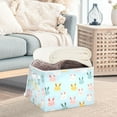 thumbnail image 3 of Yayeee Collapsible Cube Storage Bin with Lid Fabric Closet Decorative Basket with Handles, Cute Rabbits, 3 of 7