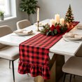 thumbnail image 6 of LIORAGLJ Christmas Table Runner with Ruffled Ends Double-Sided Plaid for Dining Table Window Decor, 6 of 6