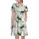 thumbnail image 1 of Balery green plaid Moose tree Vestidos sueltos de manga corta para mujer, vestidos de verano 2025, vestidos casuales de corte A con vuelo., 1 of 6