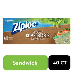 Ziploc Compostable Sandwich Bags, 40 Count