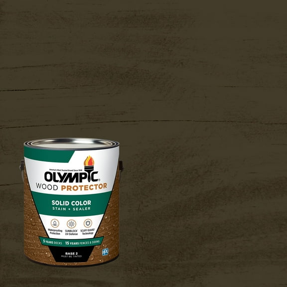 Olympic 1 Gallon SC-1046 Mink Exterior Solid Wood Protector Stain Plus Sealer in One