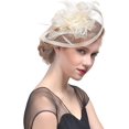 thumbnail image 1 of Tocado elegante para mujer, sombrero con plumas nupciales, accesorios para el pelo, cóctel Royal Ascot, 1 of 5