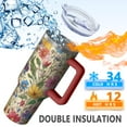 thumbnail image 5 of OBREWU Pioneer Flower Tumbler with Handle and Lid,Pioneer Flower 40oz Double Wall Vacuum Insulated Tumbler,Cups Gift for Women and Men, 5 of 7