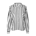 thumbnail image 5 of COMVALUE Women 2026 Striped Long Sleeve Dress Shirts Collared Office Work Blouses Button Up Tops (White, XL), 5 of 5