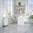 thumbnail image 2 of Echo L Shaped Bow Front Desk with Drawers in Pure White - Engineered Wood, 2 of 7