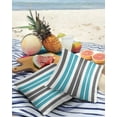 thumbnail image 3 of Pack of 2 Outdoor Pillow Covers, Blue and Grey Striped Rectangular Geometric Waterproof Square Throw Pillowcase Cushion Decorative Pillow Covers for Couch Patio Tent, 20x20 in, 3 of 6