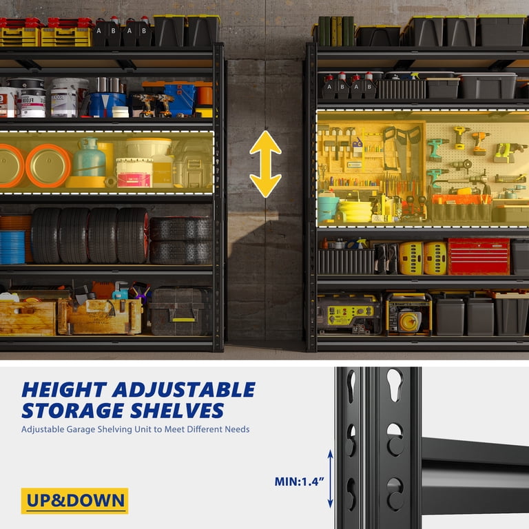 Reibii 48.2" Metal Shelving Unit, 2,600 Lb Capacity photo 3