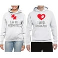 thumbnail image 2 of Wild Bobby, I am Her Missing Piece I am His Missing Piece His and Hers Matching Couples Hoodies, White, Mens 3XL-Womens M, 2 of 3