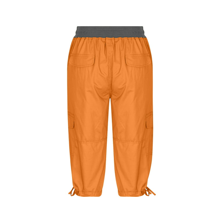 Yeahitch Women's 2023 Cargo Capris Pants with Pockets Lightweight Quick Dry  Travel Hiking Summer Pants for Women Casual Orange M