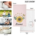 thumbnail image 3 of Dreamtimes Sunflower Butterfly Floral Custom Cotton Towels Set 2 Pcs Absorbent Personalized Name Hand Towel Face Towels Kitchen Towels Bath Towels for Bathroom Laundry Room Kitchen 16 x 28 Inches, 3 of 7