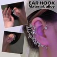 thumbnail image 2 of Zircon Butterfly Ear Cuff Clip Earrings Non Piercing Wrap Jewelry S8E5, 2 of 8