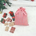 thumbnail image 4 of JeashCHAT Plaid Drawstring Christmas Gift Bag, 27.55" x 19.68" Large Fabric Bag for Xmas Party Favors, Holiday Present Wrapping, Christmas Gifts Holiday Decorations Storage Bag, Red, 4 of 6