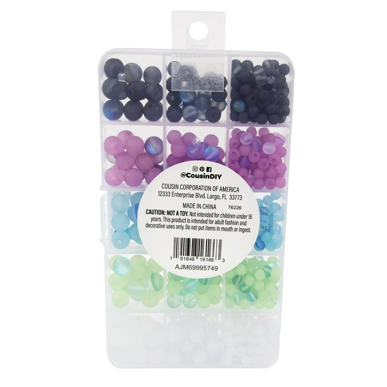 Cousin DIY Frosted Glass and Acrylic Moon Bead Box Jewelry Making 400 Piece Adult Model 69995749 Walmart