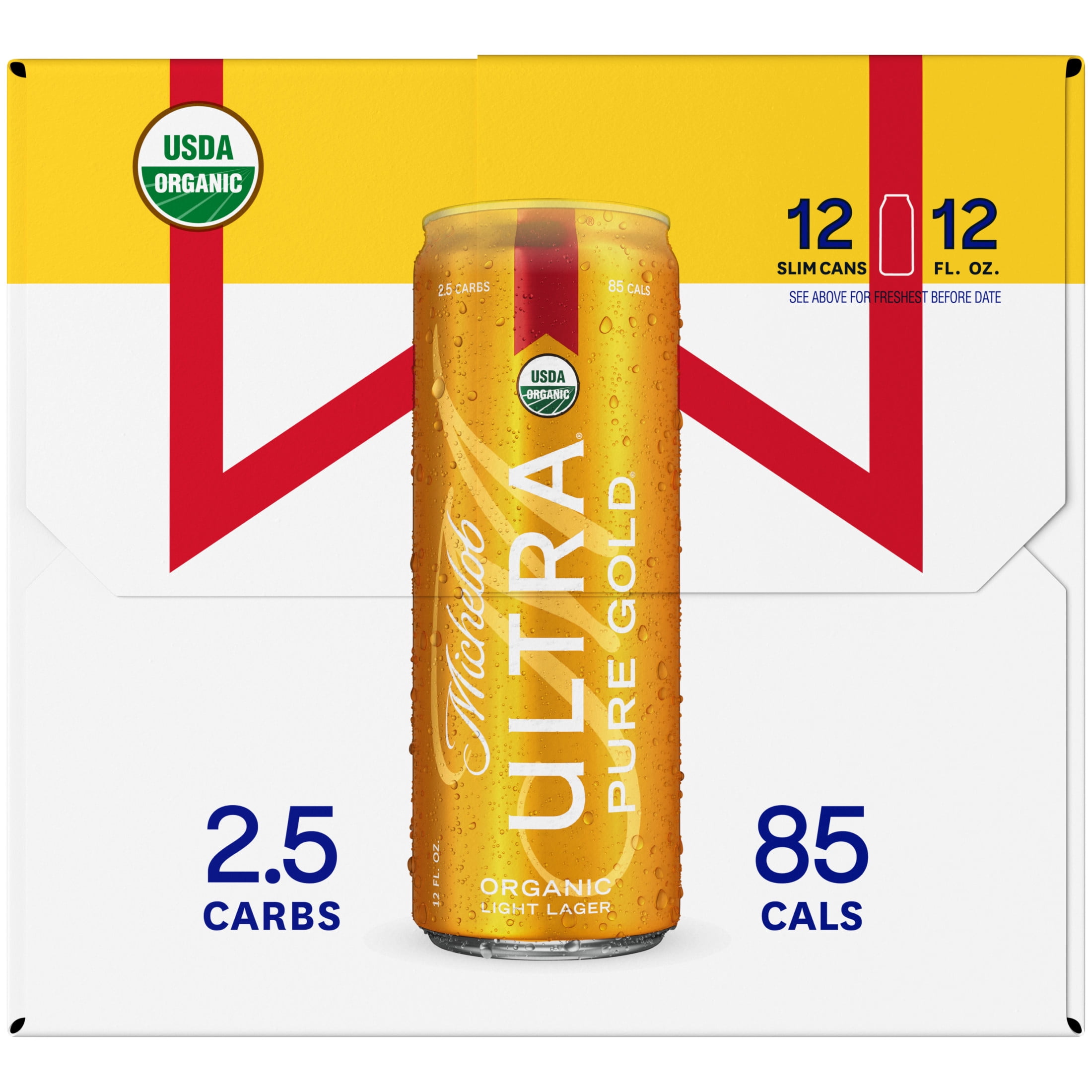 Michelob ULTRA Pure Gold Organic American Lager Beer 12 pack 12 fl oz Aluminum Cans 3.8% ABV