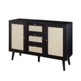 thumbnail image 2 of 47" Solid Wood and Rattan 3-Drawer Sideboard - Black, 2 of 5