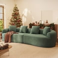 thumbnail image 4 of Daluvenix 110" Modular Sectional Sofa, Modern Curved Sofa Couch for Living Room, 4 Seater Cloud Couch with 4 Pillows, No Assembly Required, Green, 4 of 9