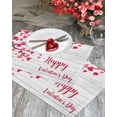 thumbnail image 3 of Valentines Placemats Pink Love Heart Tree Valentines Day Place Mats for Dining Room Wood Grain Washable Table Mats for Kitchen Dining Decorations Set of 6, 3 of 6