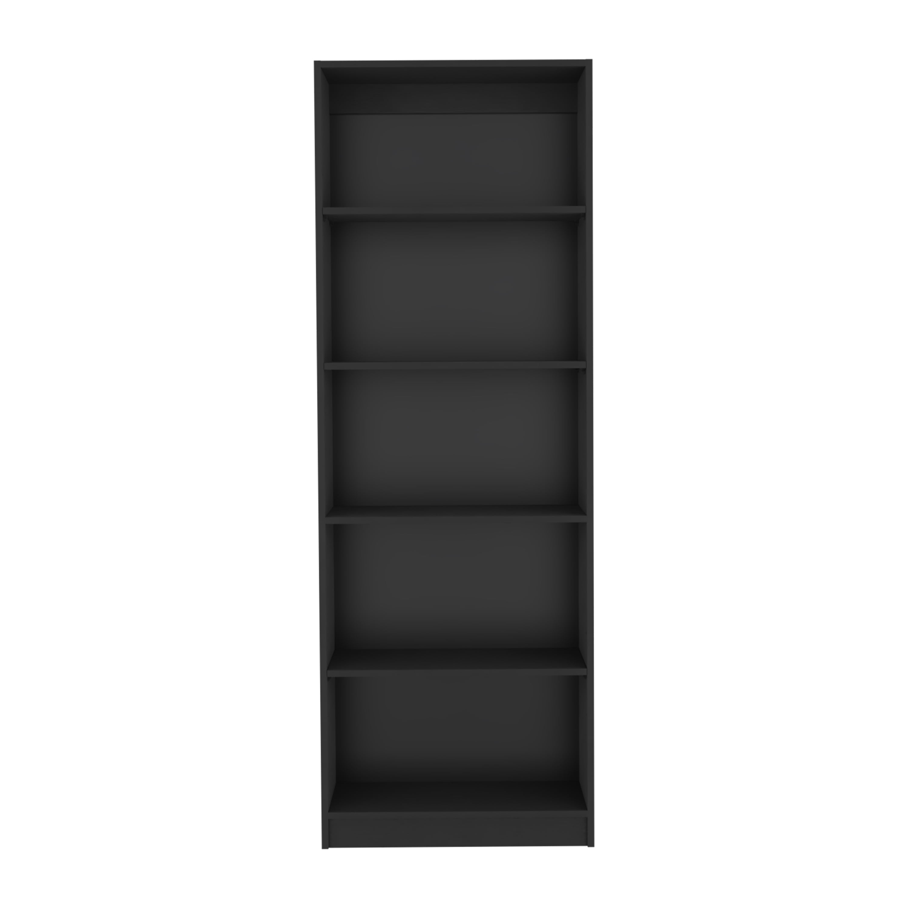 4-Tier Bookcase with Modern Storage for Books and Decor, Black