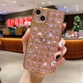 thumbnail image 6 of Glitter Case Compatible with iPhone 13 Pro Max Cute Case for Women Girls, Luxury Crystal Shiny Bling 3D Diamond Jewelry Rhinestone Slim Soft TPU Bumper Protective Sparkly Cover Girly Case Pink, 6 of 14