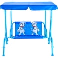 thumbnail image 3 of Costway Kids Patio Swing Chair Children Porch Bench Canopy 2 Person Yard Furniture blue, 3 of 10