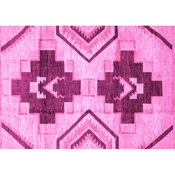 Ahgly Company Indoor Rectangle Southwestern Pink Country Area Rugs, 8' x 10'