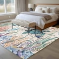 thumbnail image 4 of Large Area Rugs for Living Room Bedroom, Vintage Coastal 5'x8' Rug Washable Carpet Runner Indoor Outdoor, Sea Turtle Octopus Coral Beach Nautical Non Slip Floor Mats Rug for Kitchen, Bathroom, 4 of 8