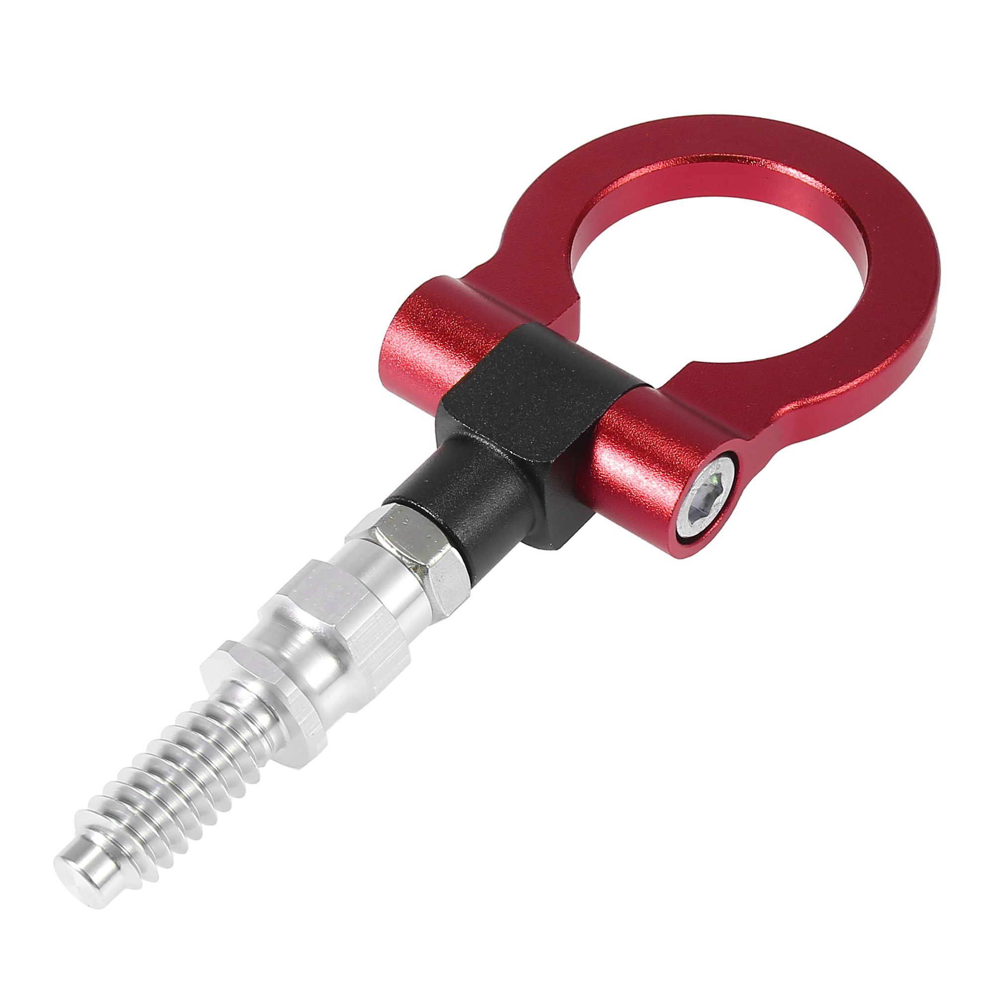 Unique Bargains Red Aluminum Alloy Front Bumper Trailer Ring Eye Towing Tow Hook Screw