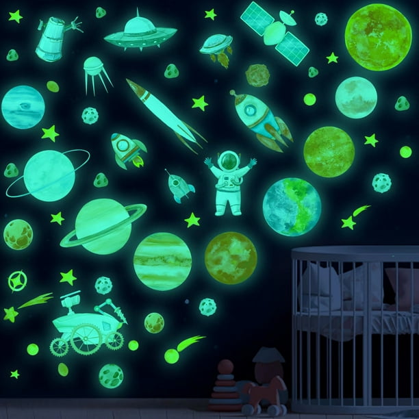 Glow in The Dark and Solar System Wall Stickers, Space Galaxy
