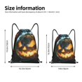 thumbnail image 4 of Drawstring Backpack - Halloween Witch Mysterious Pumpkin C Splash Proof Small Drawstring Gym Bag for Women Men, Cinch Sports String Bag Backpack for Travel Swimming Beach, 4 of 8